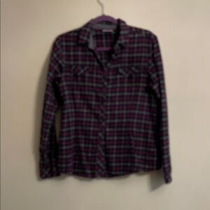 Columbia Women's Plaid Button-Down Shirt - Purple and Black